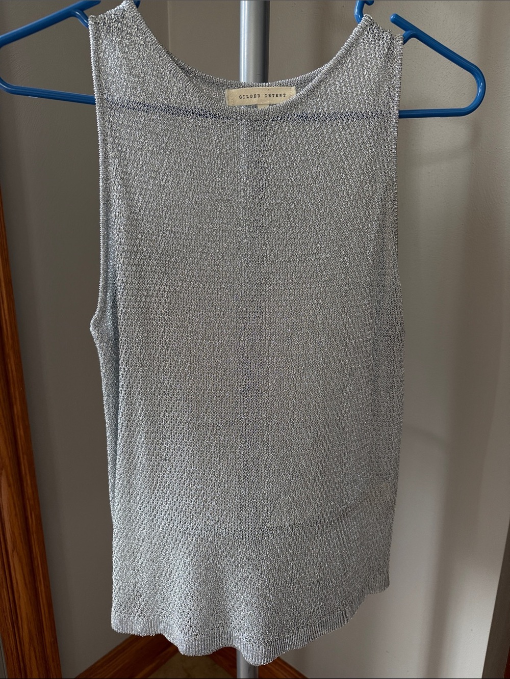 Silver Knit Tank Top by gilded intent